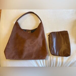 Elegant Brown Suede Women's Bag